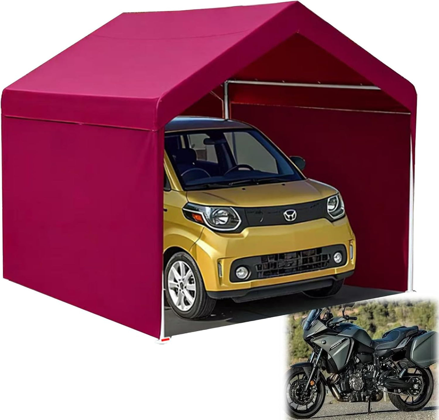  Auvent De Rangement Extérieur Pour Abri D'auto En Tissu Oxford Résistant Aux Intempéries, Parois Latérales Amovibles, Abri De Garage Multifonction Pour Véhicules, Tracteurs Et Arrière-cour