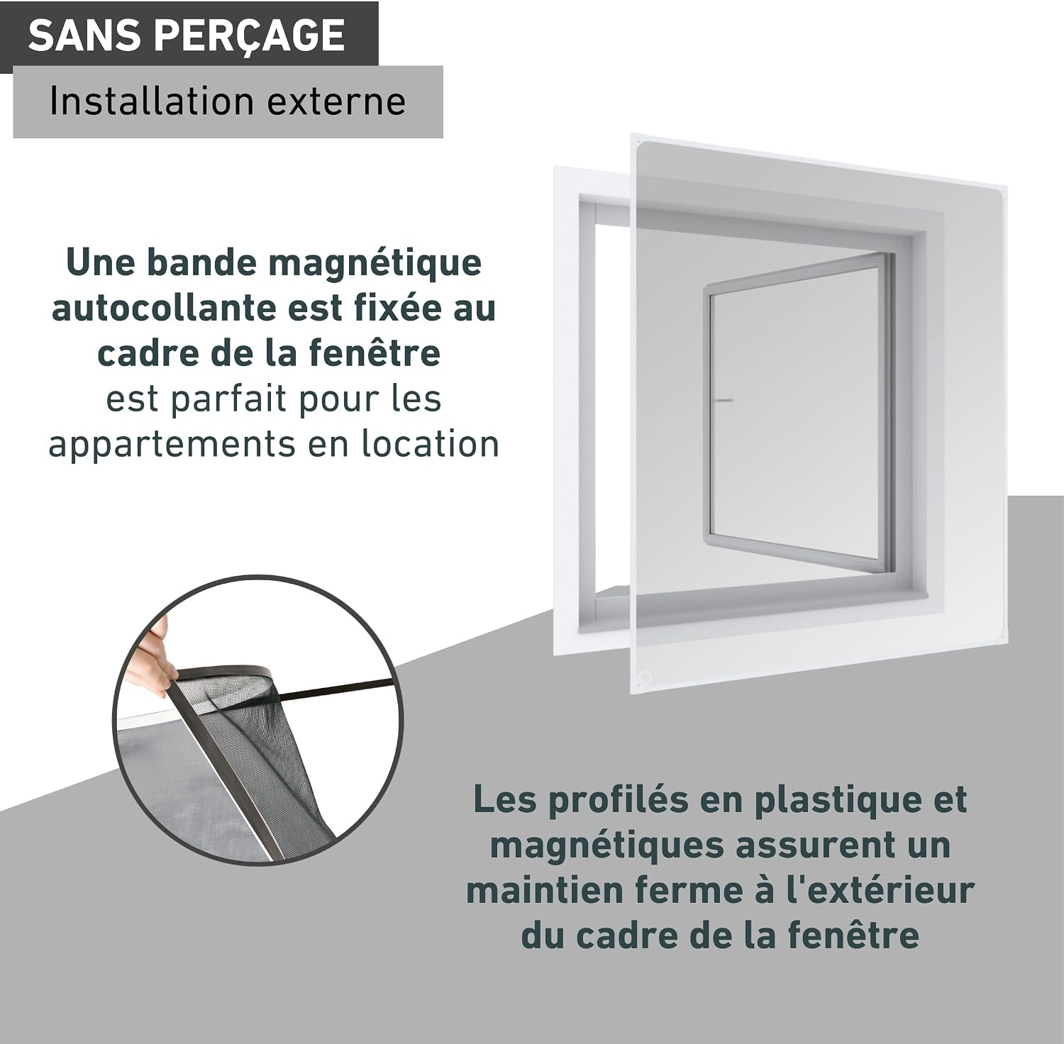 Windhager 03389 Magnetic Window Mosquito Net 100 X 120 Cm No Drilling Magnetic Mosquito And Insect Protection For Windows Easy Installation Anthracite