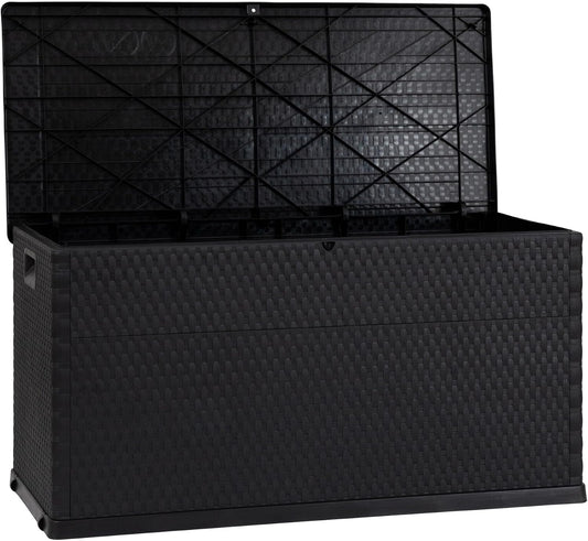 Toomax Coffre à Coussins - Malle De Rangement 420 L, Rattan Polypropylène Anthracite - ART162A