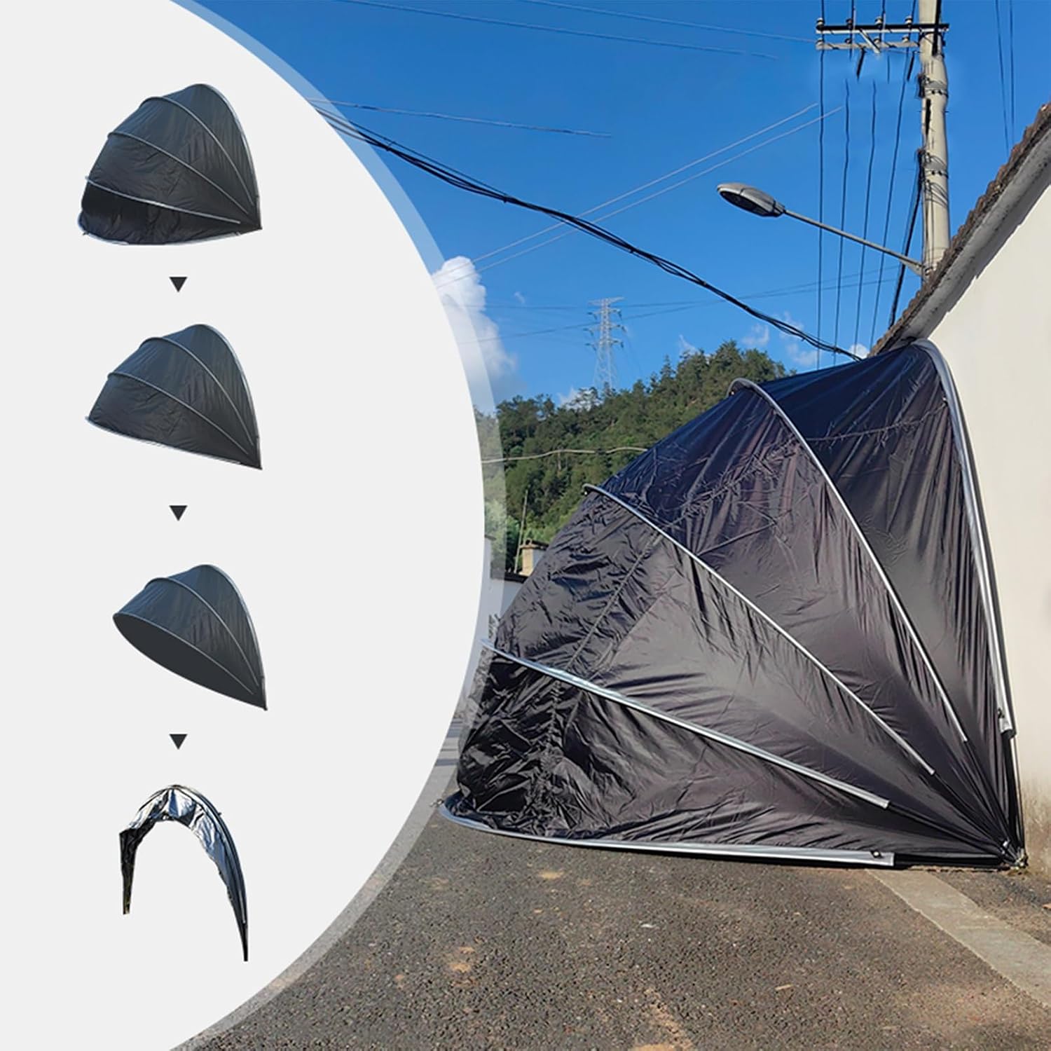 GENERIC Abri à Vélos, Tente De Rangement Extérieure Pour 2 à 5 Vélos Et Motos - Abri De Jardin Résistant Aux Intempéries Pour Tondeuses Et équipements - Abri à Vélos Durable Et Spacieux
