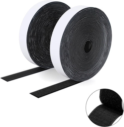  Double Sided Hook And Loop Tape, 20MM X 8M Self Adhesive Tape, Heavy Duty Tape, Interlocking Tape For Photo Frame, Mosquito Net, Carpet, DIY - White