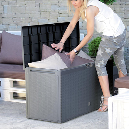 Prosperplast BOXE RATO PLUS 290L. Coffre De Jardin, Dimensions (mm) 1140x470x594, Couleur Anthracite