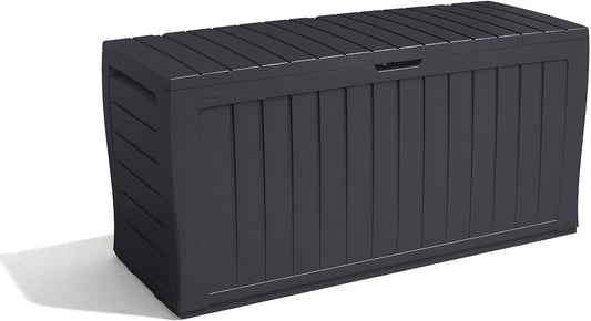  Keter 247661 Boîte De Rangement De Jardin Marvel+ 270 L, Gris Graphite
