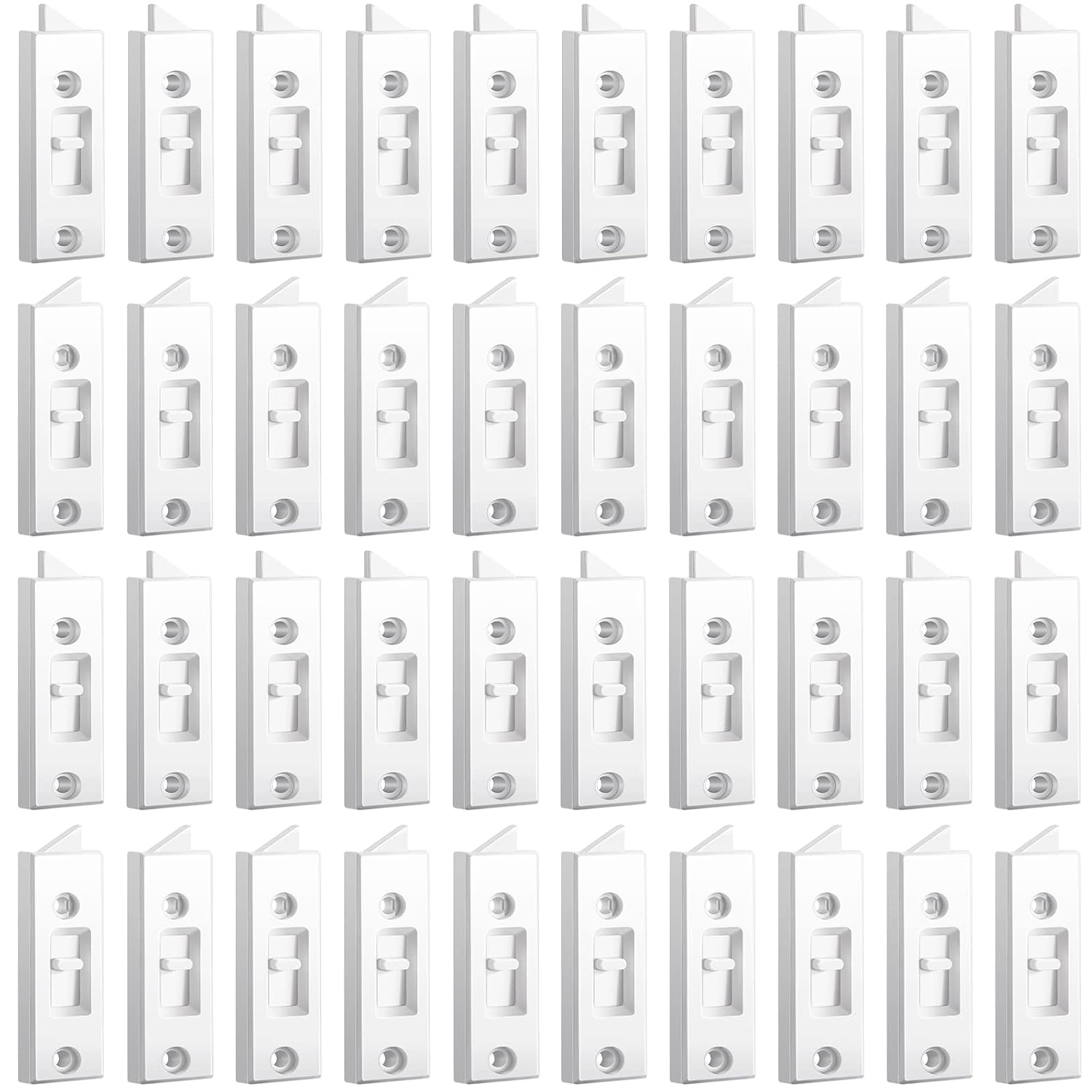  Loquet De Fenêtre Pour Pièces Et Quincaillerie De Fenêtre En Plastique, à Ressort, Espacement Central Des Trous De 5,1 Cm (blanc, 40 Pièces)