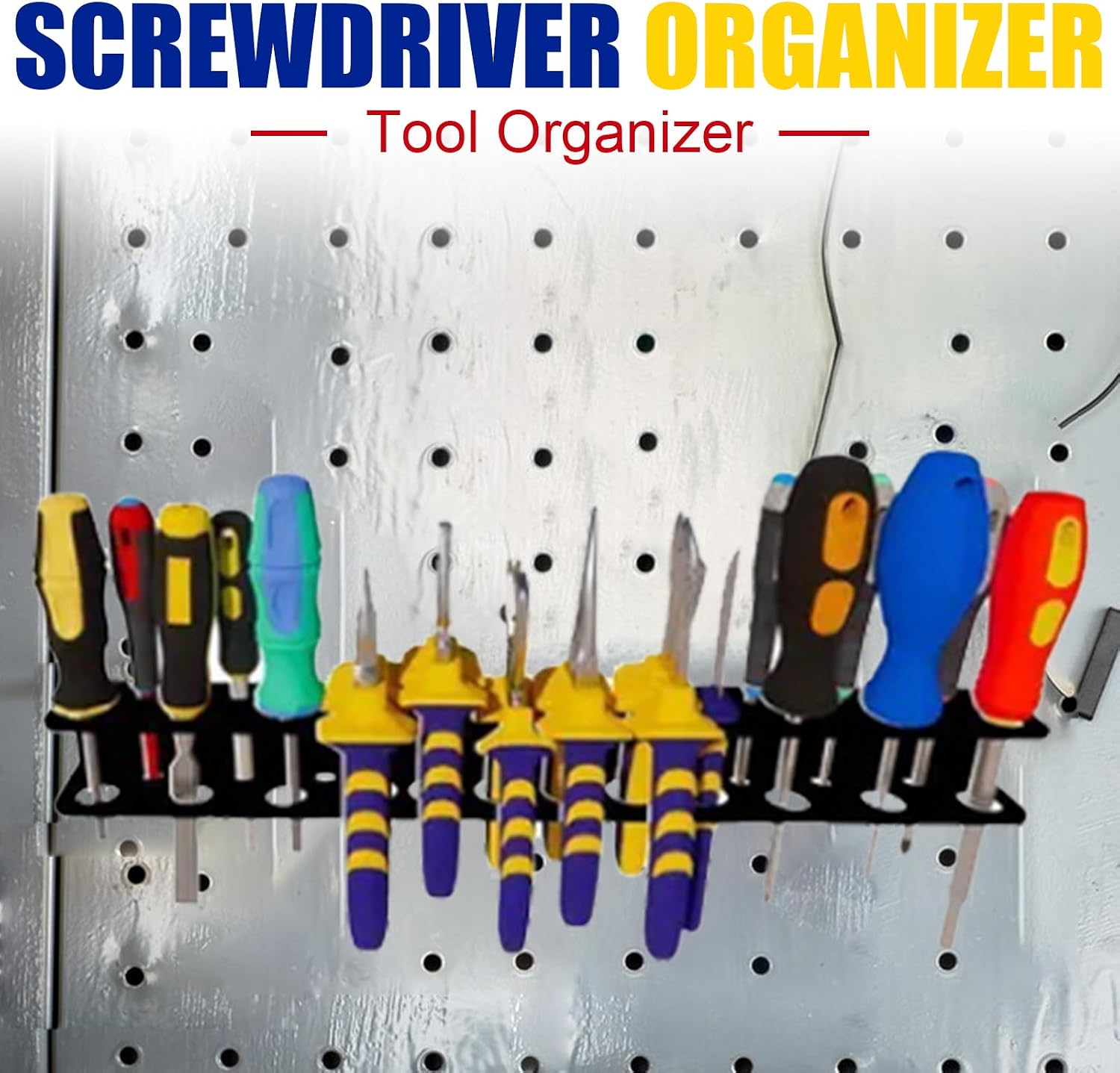  Organiseur De Tournevis Magnétique – Support Mural Multifonction Avec Fentes, Rangement D'outils à Main Pour Tournevis, Clés, Pinces, Organisation D'atelier De Garage, Présentoir économiseur D'espace