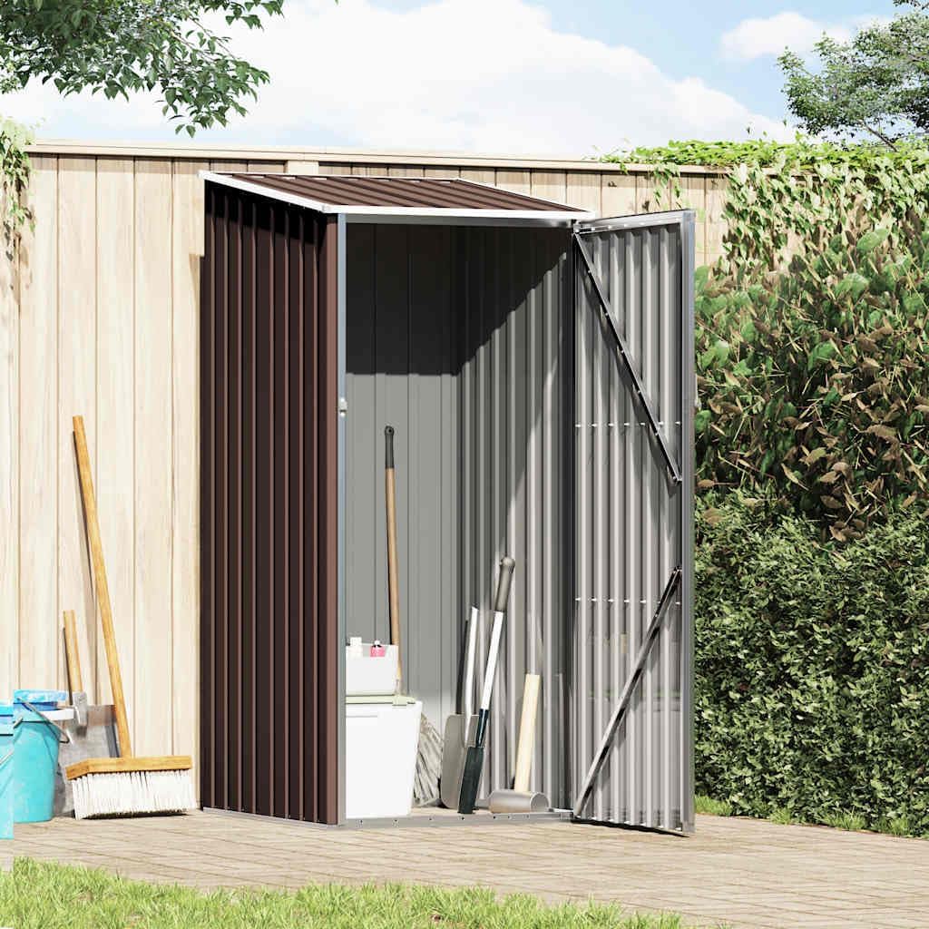  Abri De Jardin Compact 87x98x159 Cm En Acier Galvanisé, Abri De Rangement Extérieur Avec Toit En Pente Pour Outils Et Mobilier De Jardin, Protection Contre La Poussière
