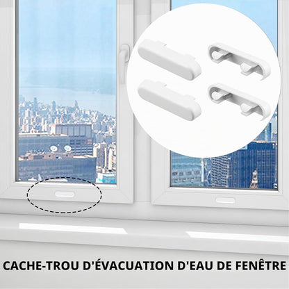  100pcs Window Drainage Cover Caps Drain Cover Drain Hole Covers UPVC Window Sill Drip Vents Plastic Window Sill Caps