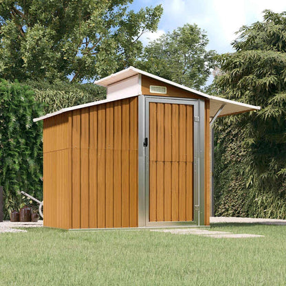  Abri à Outils Anthracite En Acier Galvanisé - 270 X 130 X 208,5 Cm - Verrouillable - Avec Ventilation Et Toit Transparent - Pour Abri De Jardin, Garage à Vélo, Rangement D'outils