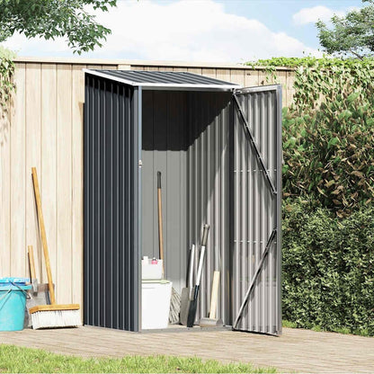  Abri De Jardin Compact 87x98x159 Cm En Acier Galvanisé, Abri De Rangement Extérieur Avec Toit En Pente Pour Outils Et Mobilier De Jardin, Protection Contre La Poussière