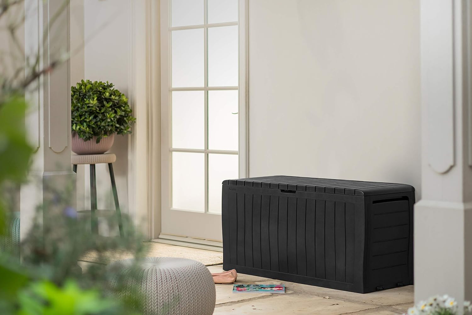  Keter 247661 Boîte De Rangement De Jardin Marvel+ 270 L, Gris Graphite