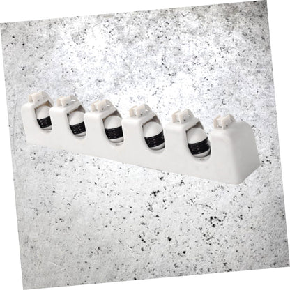  VOSAREA Support Mural Beige Pour Balais Et Brosses En Plastique Abs Avec 6 Crochets Robustes Et 5 Positions, Pour Buanderie Et Bureaux, Fixation Par Vis Incluse