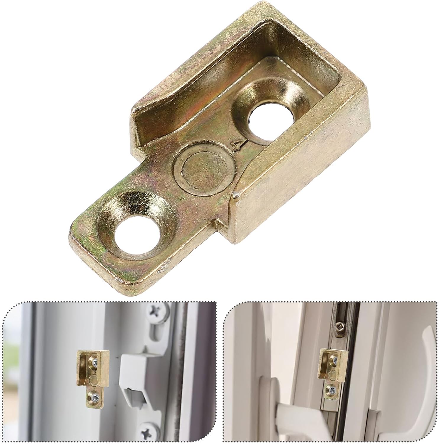  Ciieeo Ensemble 4 Pièces Gâche De Serrure En Alliage De Zinc Jaune N°7 Quincaillerie De Gâche Métallique Pour Fenêtre à Battant Sécurité Renforcée Des Fenêtres Accessoires De