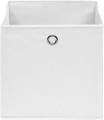 GENERIC Coffre De Rangement, Coffre De Rangement Pour Coussins D'extérieur, Coffres De Rangement D'extérieur Imperméables, 4 Pièces, Tissu Non Tissé, 28 X 28 X 28 Cm, Blanc