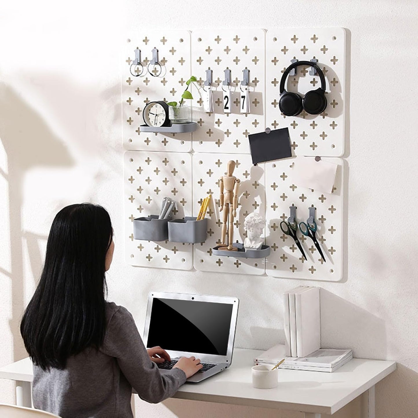  Systèmes De Rangement Muraux Robustes Et Imperméables - Étagère Extensible Pour Petits Espaces - Crochet Pour Panneau Perforé