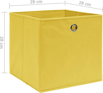 GENERIC Coffre De Rangement, Coffre De Rangement Pour Coussins D'extérieur, Coffres De Rangement D'extérieur étanches, 10 Pièces, Tissu Non Tissé, 28 X 28 X 28 Cm, Jaune