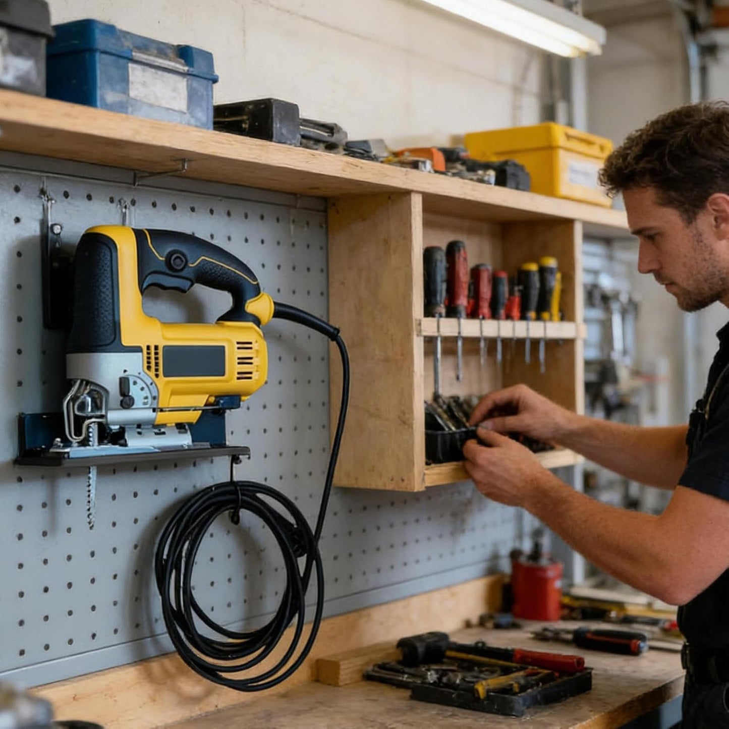  Support Mural Pour Scie Sauteuse | Organisateur Métallique Pour Outils électriques, étagère De Rangement De Scie Sauteuse - Pour Maison, Appartement, Cave, Garage, Atelier