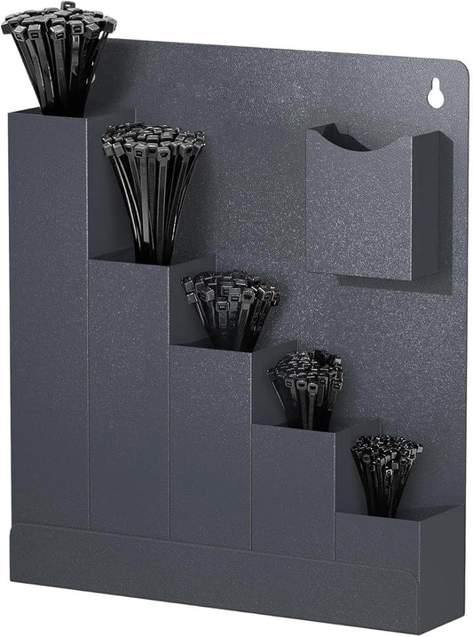  Support Mural Pour Brides, Rangement à 6 Compartiments, Support De Rangement Pour Colliers De Serrage | Pour Installateurs Propriétaires, Bureau, Bureau, Atelier, Garage, Chambre, Camping-car