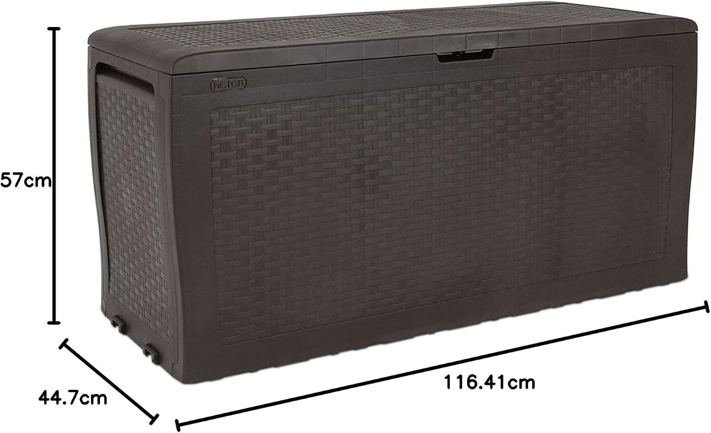  Keter Coffre Samoa 270L, Finition Effet Bois, Marron, 116,7 X 44,7 X 57 Cm