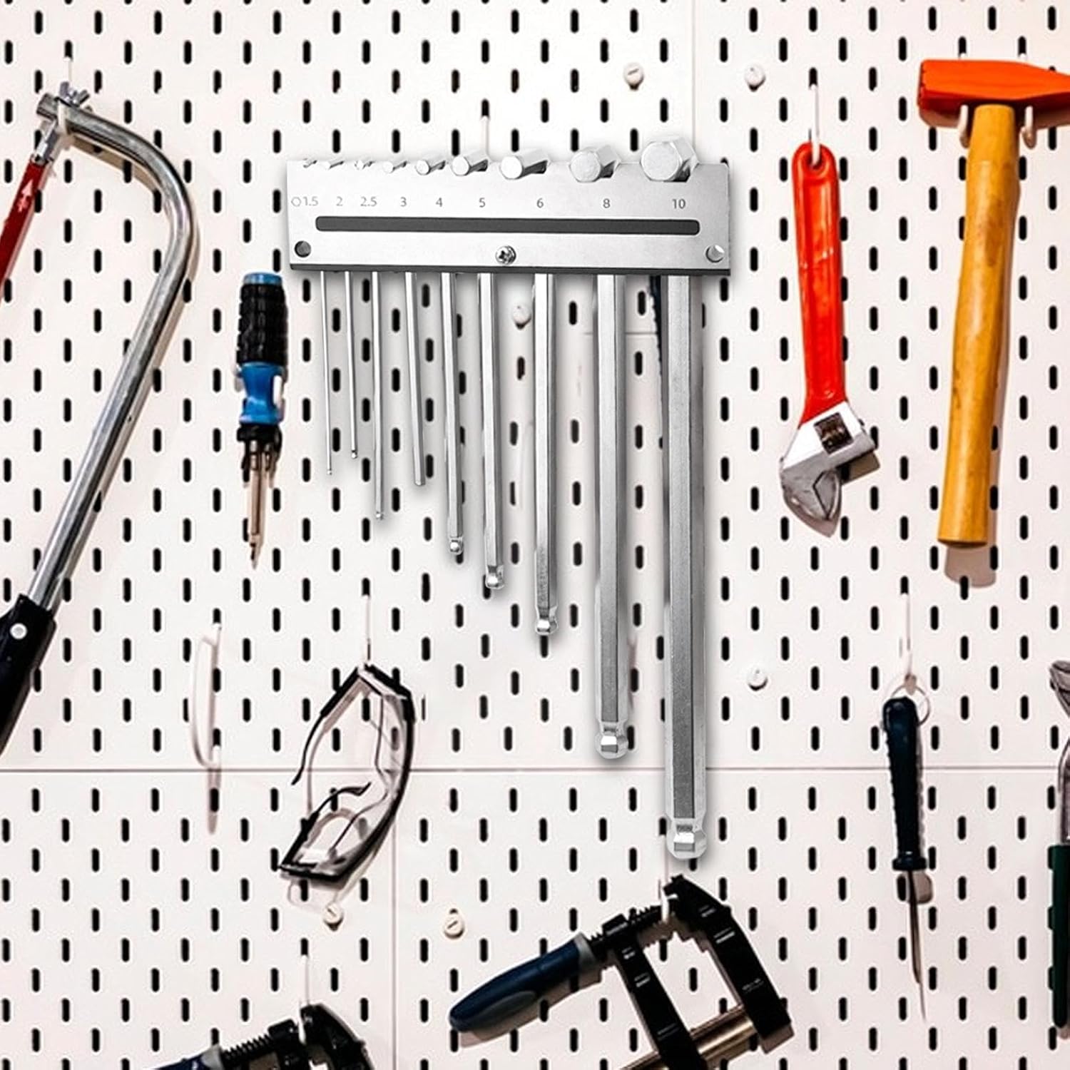  Organiseur De Clés Hexagonales – Étagère Murale – Peut Contenir 9 Outils – Support De Clé Hexagonale En L, Pour Bureau, Construction, Mécanicien, électricien, Plomberie