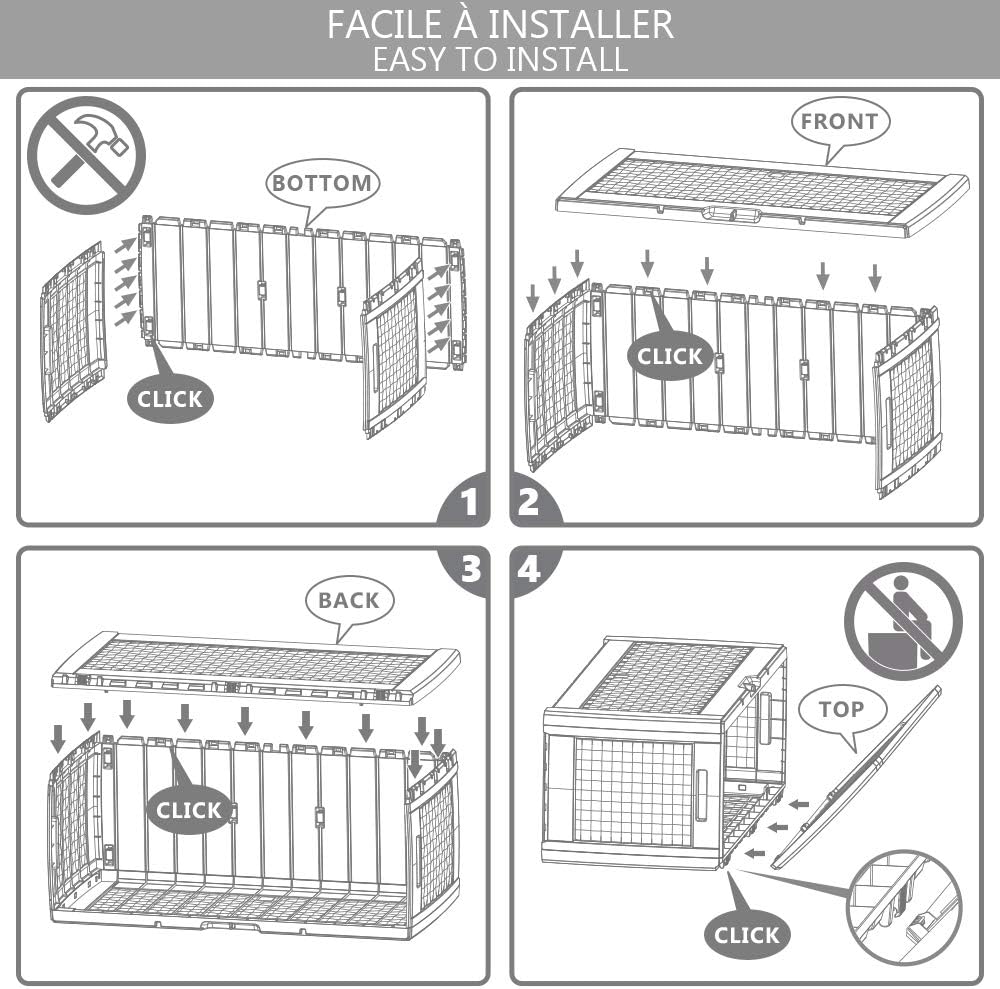  Vounot® Coffre De Rangement Exterieur 310L En PP 119 X 48 X 60 CM Fabriqué En Europe Style Polyrotin Anthracite