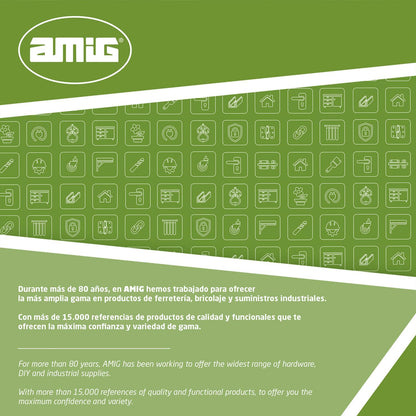  Amig - Sliding Window Tilt Mod. 6080 | 70 X 46 Mm | Safety Accessory With Snap Closure | Resistant To Wind Currents, Children Or Intrusions | Aluminium