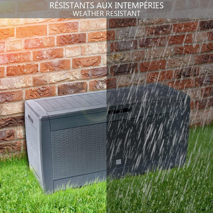  Vounot® Coffre De Rangement Exterieur 310L En PP 119 X 48 X 60 CM Fabriqué En Europe Style Polyrotin Anthracite