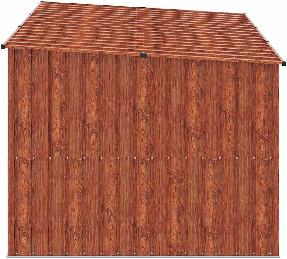  Abri De Vélo Extérieur 3 Pièces Marron 216x207x158 Cm En Métal Robuste Avec Portes à Charnières Doubles Et Hasp De Cadenas Pour Rangement Spacieux De Plusieurs Vélos