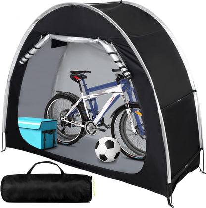  Tente De Rangement Extérieur Imperméable, Abri Pour Vélos Et Motos Avec Fermeture Éclair Métal & Fenêtre D'Aération, Protection Tout Temps Pour Outils De Jardin(Brown)