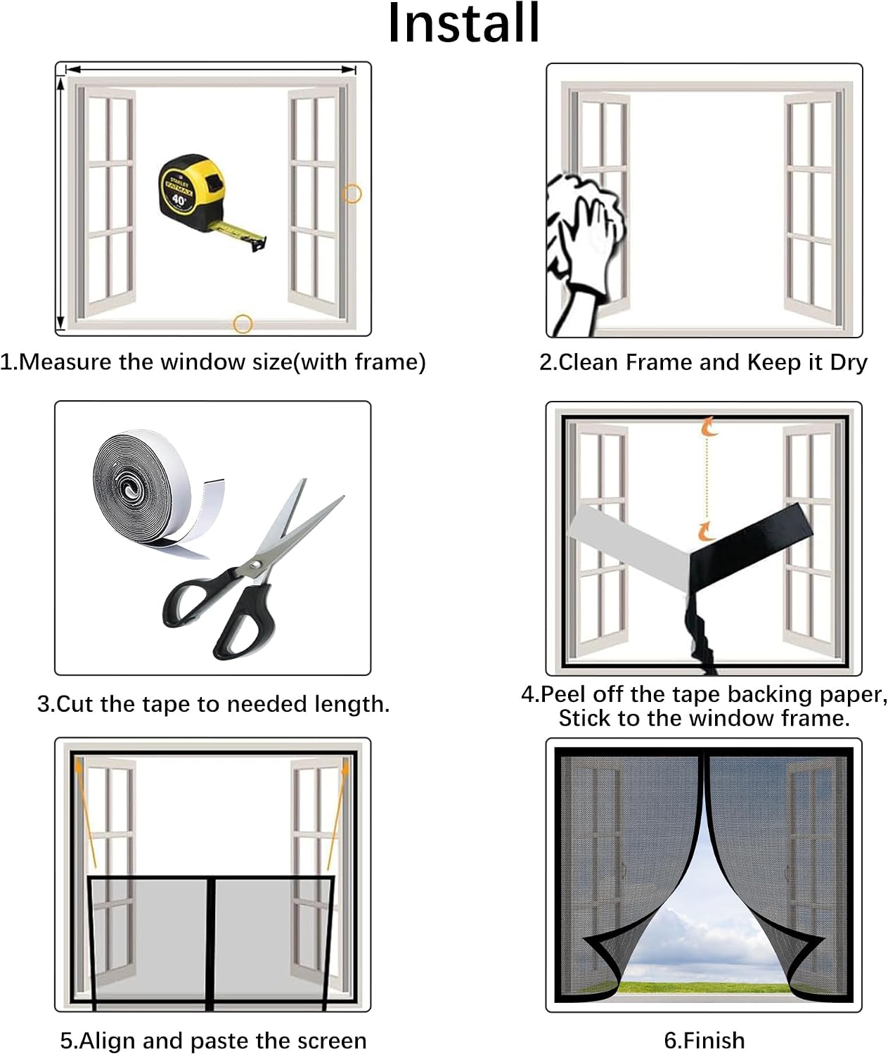 No Drilling Window Mosquito Net 118 X 147 Cm Self Adhesive Mesh No Drilling Easy To Install For Home Windows, White