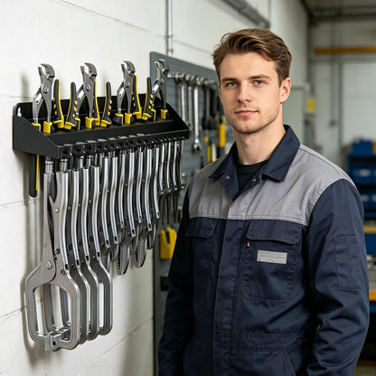  Générique Organiseur Mural Pour Outils,Support Pour Pinces - Rangement D'outils Robuste - Pour Jardin Cour Arrière Garage Patio Sous-Sol Atelier Entrepôt