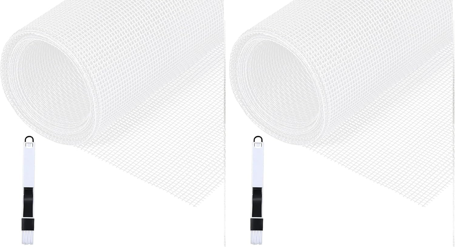  Fillis Window Insect Screen, 150 X 500 Cm, Fibreglass Insect Screen By The Metre DIY With Cleaning Brush, Mosquito Net For Windows, Balcony Door And Living Room, Grey (Pack Of 2)