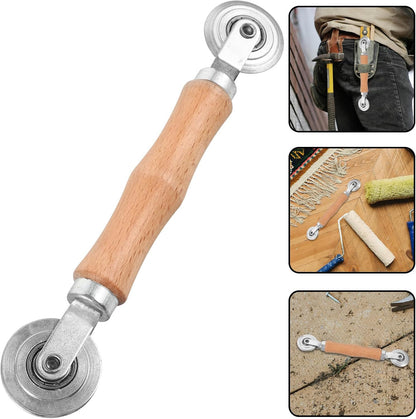  Ciieeo Outil De Réparation D'écran De Fenêtre Léger Avec Rouleau En Fonte Et Poignée En Bois Compact Pour Installation Et Maintenance