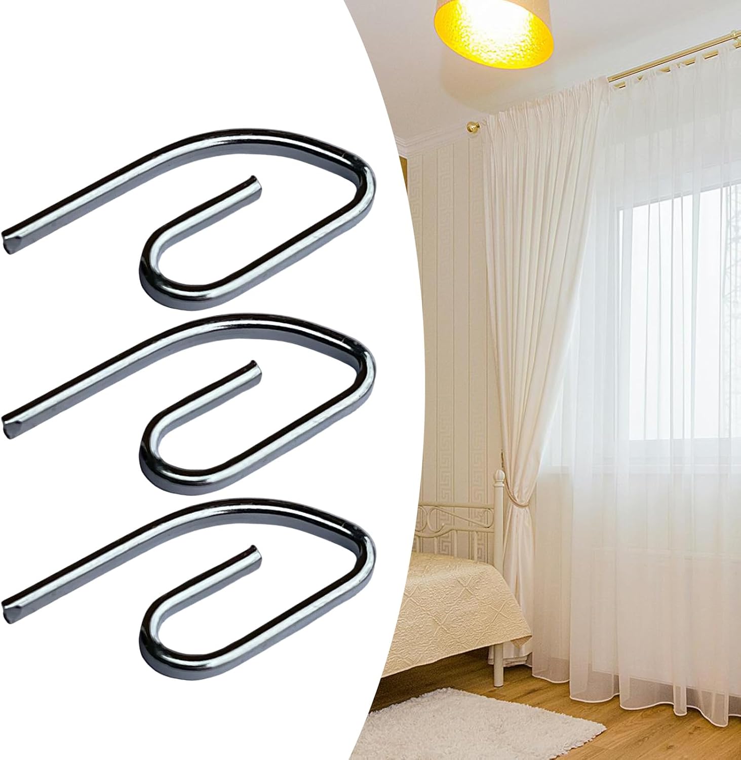  Lot De 50 Crochets De Rideaux Robustes Polyvalents Et Faciles à Installer Pour Améliorer L'esthétique De La Maison Dans Plusieurs Paramètres De Quincaillerie De Fenêtre De Bureau
