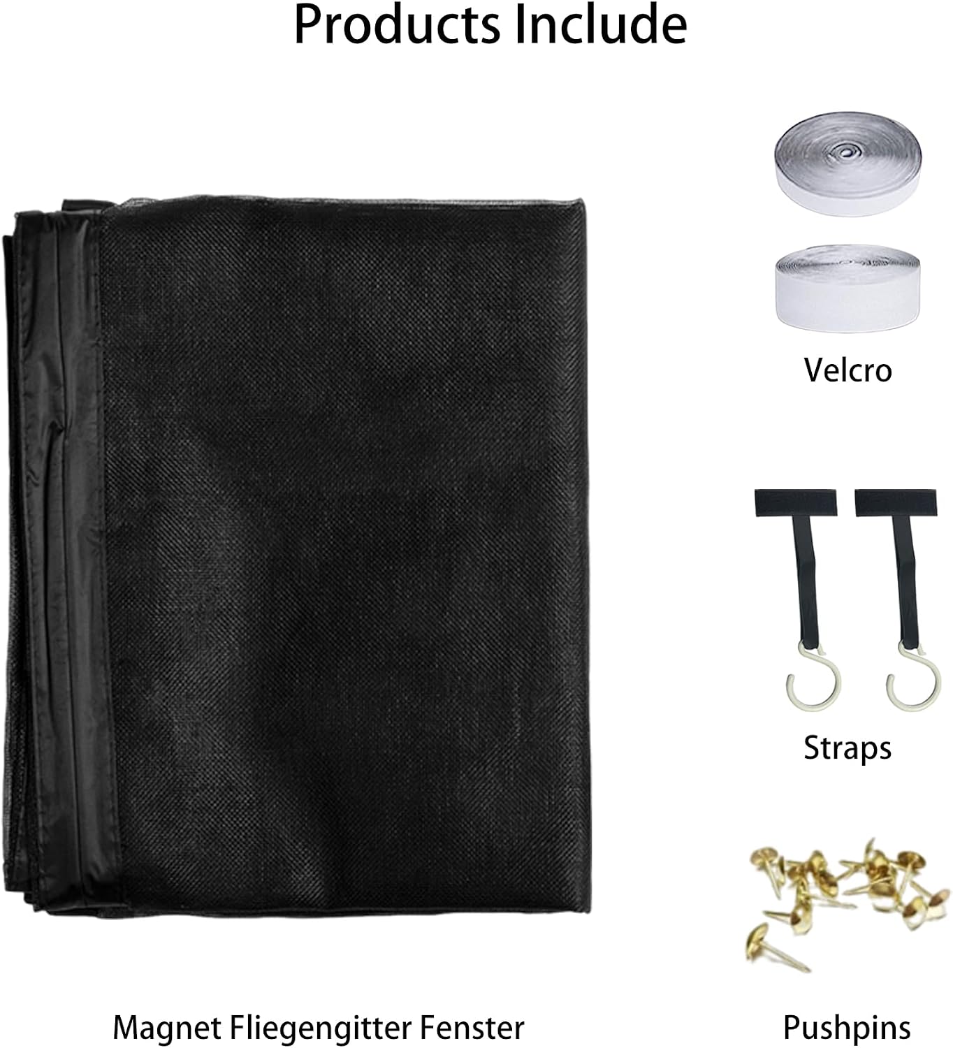  Window Mosquito Net 149 X 107 Cm Anti-Mosquito Self Adhesive Breathable Curtain Mesh Ultra Thin Mesh For Window Patio Doors, Black