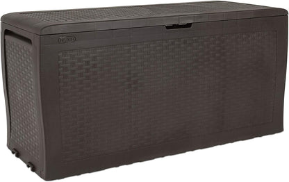  Keter Coffre Samoa 270L, Finition Effet Bois, Marron, 116,7 X 44,7 X 57 Cm