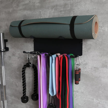  Rangement Mural De Salle De Sport, Organiseur D'équipement, étagère Montée Robuste De 11,4 Cm, Design Peu Encombrant, Système De Suspension Polyvalent Pour Entraînement à La Maison, Yoga, Entraînement