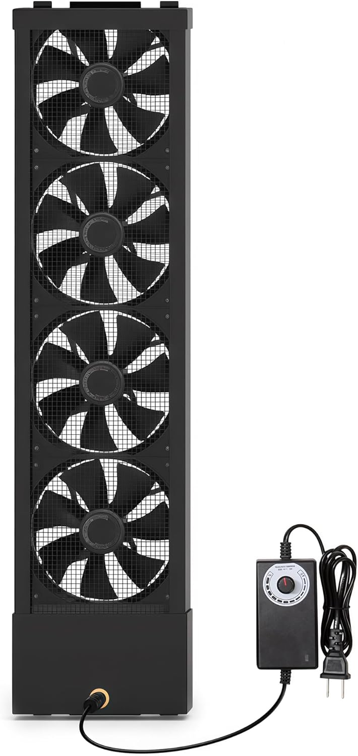  Ventilateur D'échappement Vertical De 75 à 80 Cm Pour Fenêtres Coulissantes – Se Fixe Fermement Aux Cadres Supérieurs Et Inférieurs De La Fenêtre, Installation Sans Outil Avec Vitesses Variables Pour