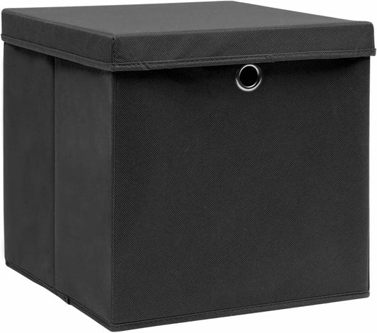  Coffre De Rangement Extérieur, Coffre De Rangement Pour Coussins, Coffres De Rangement Extérieurs étanches Avec Housses, 4 Pièces 28 X 28 X 28 Cm, Noir