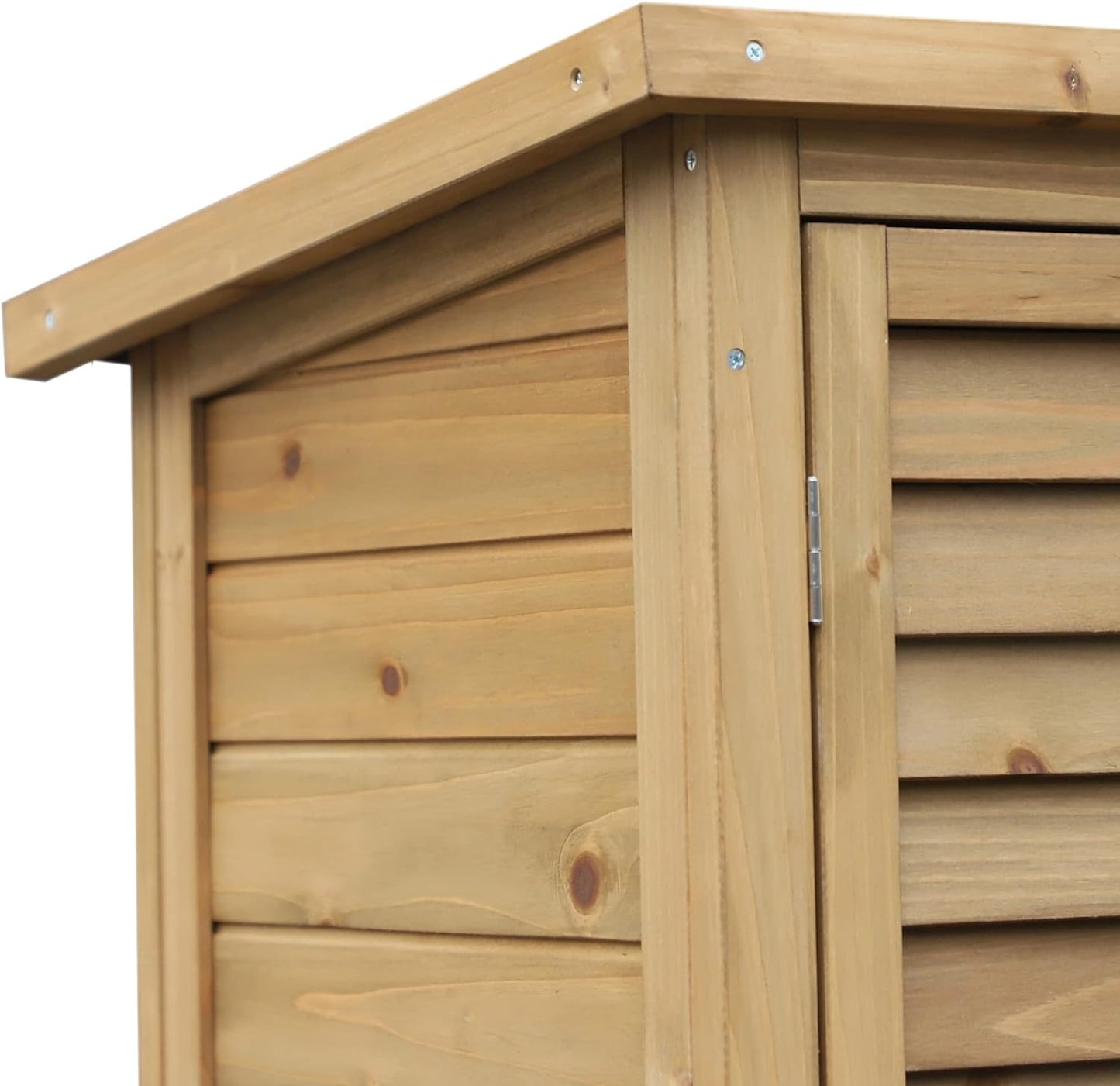  Outsunny Armoire De Jardin Abri Jardin Remise Pour Outils Sur Pied Dim. 87L X 46,5l X 96,5H Cm étagère Portes Persiennes Toit Bitumé Jaune