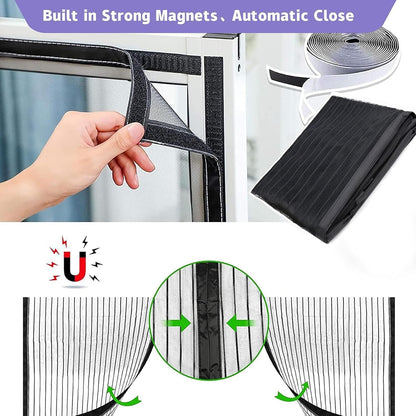  Mosquito Nets For Window 79 X 94 Cm Anti-Mosquito And Anti-Dust Mosquito Net Custom No Drilling Easy To Install For Front Door Interior And Windows, Black