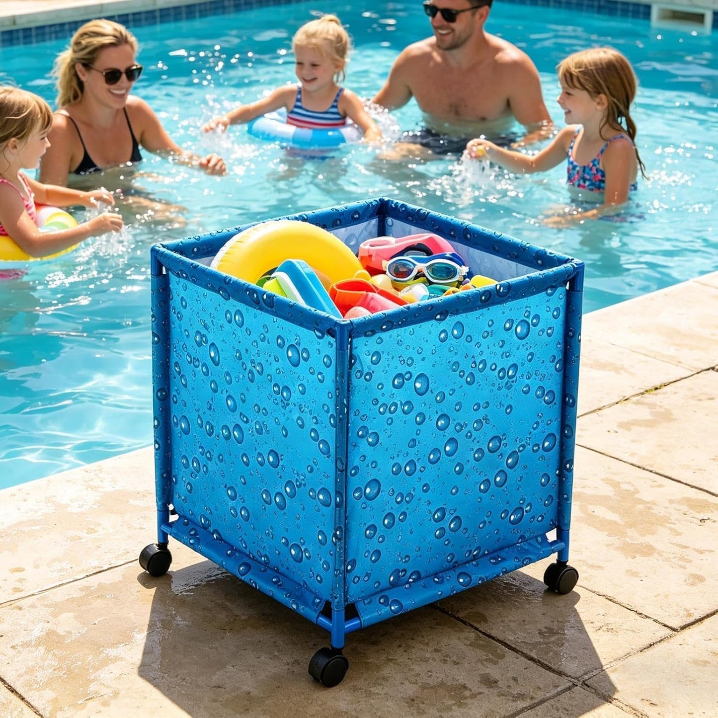 GENERIC Rangement De Piscine | Bac De Rangement Extérieur Roulant | Support De Nouilles De Piscine – Pour Propriétaires, Jardiniers, Locataires, Patio, Terrasse, Jardin, Maison, Hôtel, Garage, Abri De Jardin