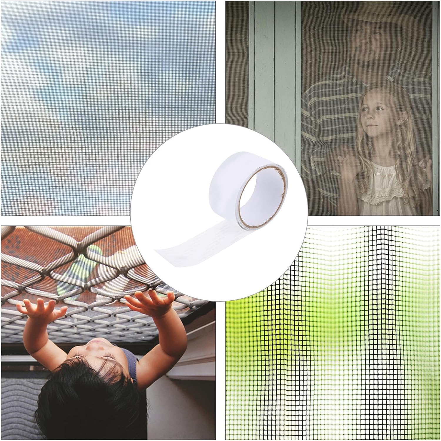  Angoily Kit De Réparation De Porte Moustiquaire Blanc Auto-adhésif En Pvc Résistant La Déchirure, Bande D'écran 5cm X 2m Pour Réparation Facile De Fenêtres Et Portes