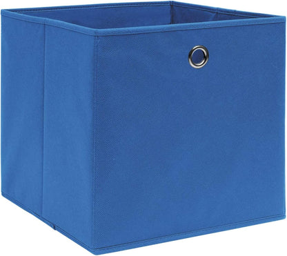  Coffre De Rangement, Coffre De Rangement Pour Coussins D'extérieur, Coffres De Rangement D'extérieur Imperméables, 10 Pièces, Tissu Non Tissé, 28 X 28 X 28 Cm, Bleu