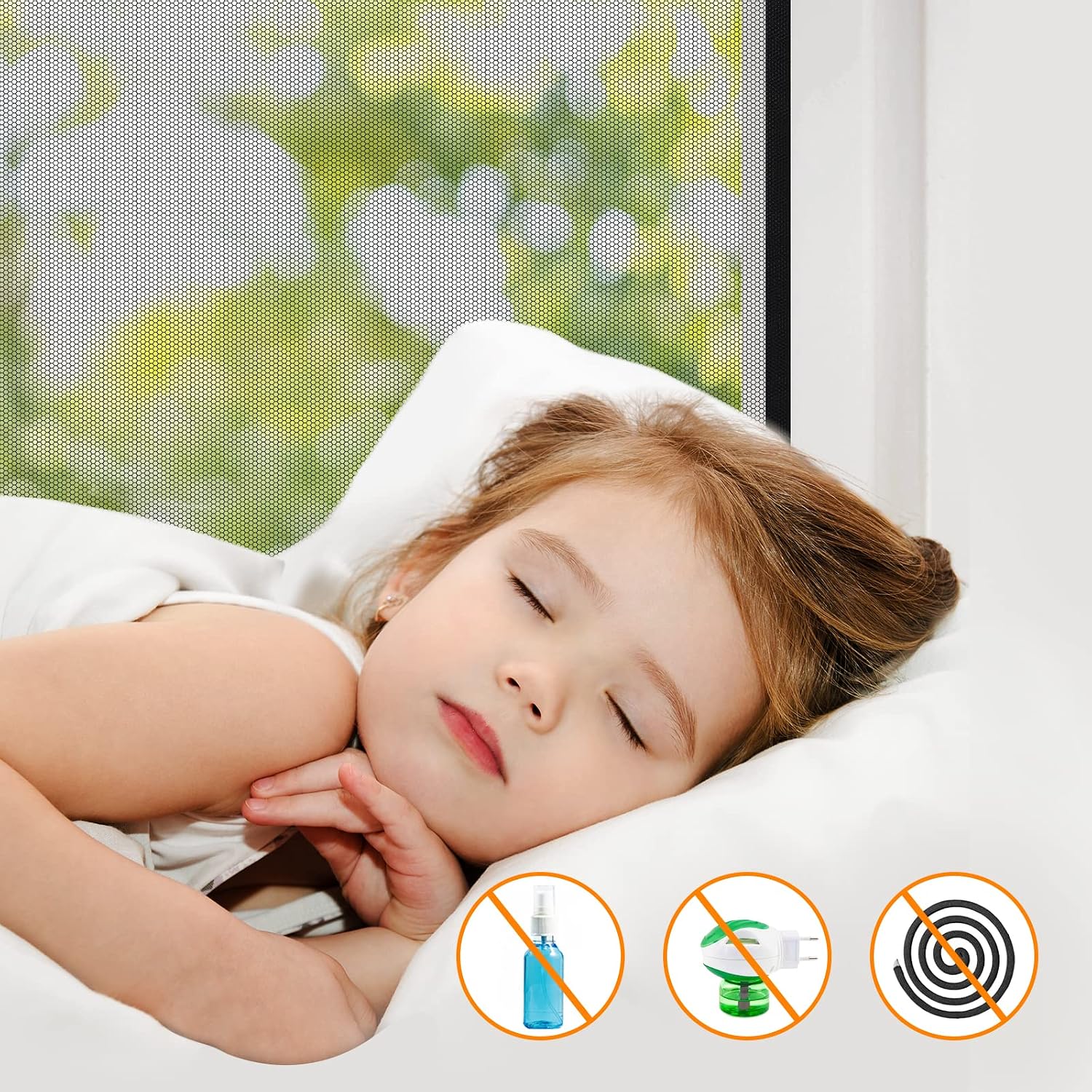  AiQInu Set Of 4 Universal Anti-Mosquito Window Insect Screen With Adhesive Tape - Fine Mesh - No Drilling Required