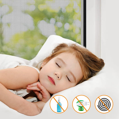  AiQInu Set Of 4 Universal Anti-Mosquito Window Insect Screen With Adhesive Tape - Fine Mesh - No Drilling Required