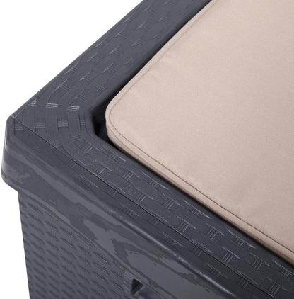  Avilia Coffre De Rangement Avec Assise Et Coussin D'extérieur 340L - Anthracite
