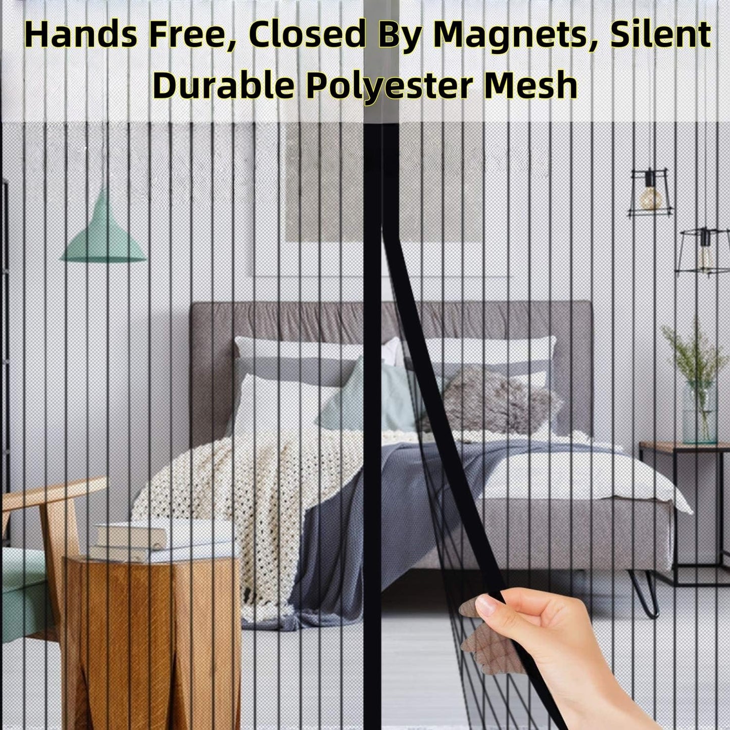  Moustiquaire Magnétique Pour Fenetre 138 X 67 Cm Puissants Aimants, Anti Insecte Moustiquaire De Balcon Sans Perçage, Avec Bande Magique Pour Chambre Salon Cuisine, Noir