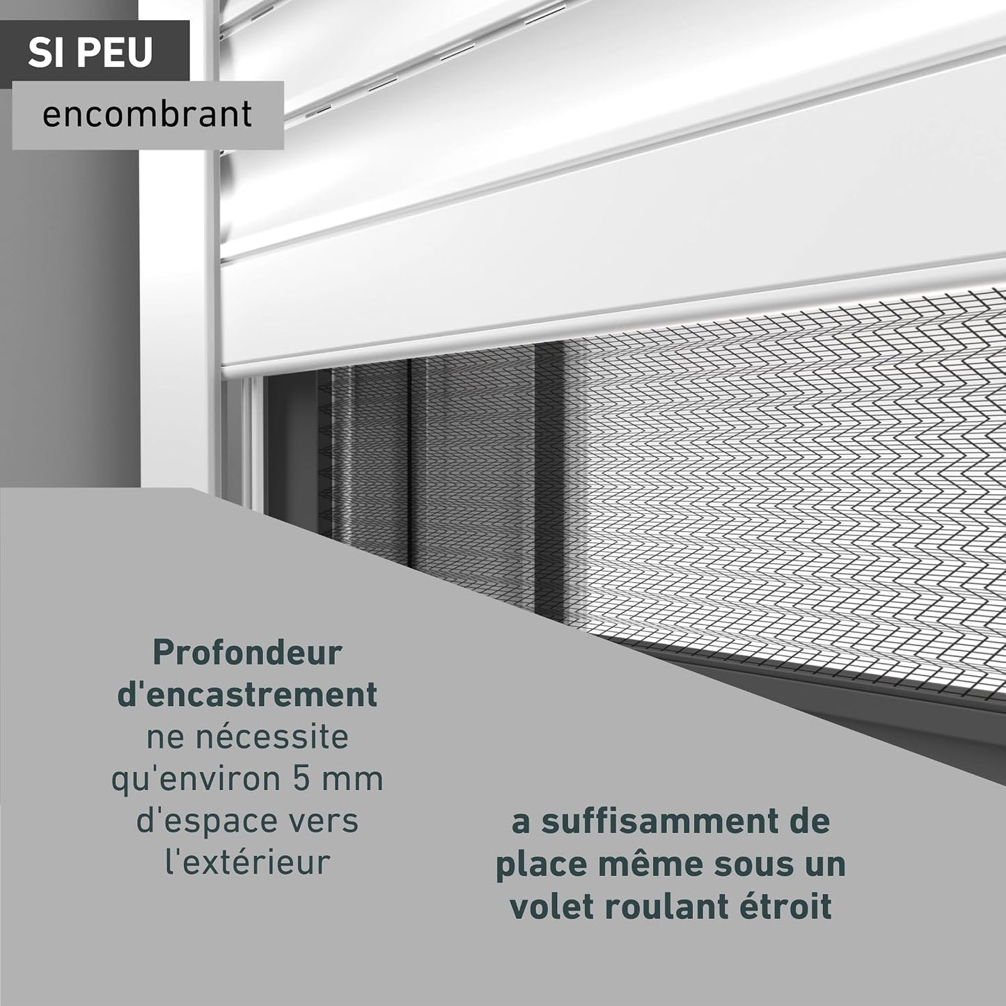  Windhager Ultra-Flat Premium Pleated Window Mosquito Net Charcoal Grey 130 X 150 Cm