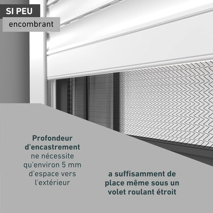  Windhager Ultra-Flat Premium Pleated Window Mosquito Net Charcoal Grey 130 X 150 Cm