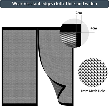  Mosquito Nets For Window 78 X 105 Cm With Magnets Mosquito Net On Curtain Breathable Ultra Thin Mesh For Window Patio Doors, Black